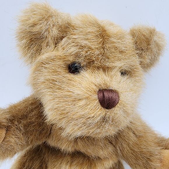 Jerry Elsner Jointed Tan Teddy Bear Plush 10" Floppy Stitch Nose Beanie Rib Feet - Picture 4 of 9